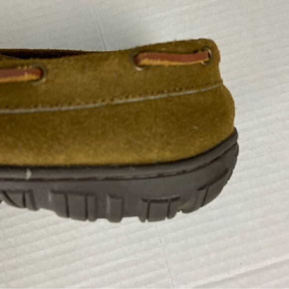 Clarks Leather Slippers Men’s Size 11 Indoor Outdoor Rubber Soles Comfort Cabin - Picture 10 of 11